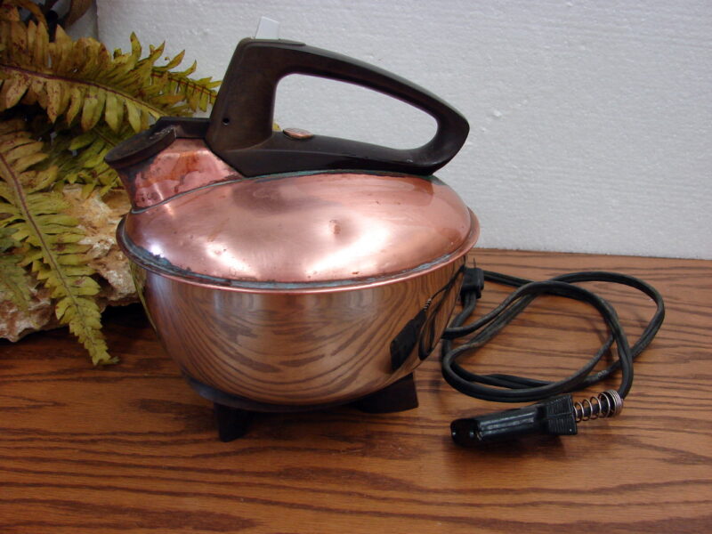 Vintage GE Chrome Copper Automatic Speed Kettle 15K20 Electric Tea Pot, Moose-R-Us.Com Log Cabin Decor