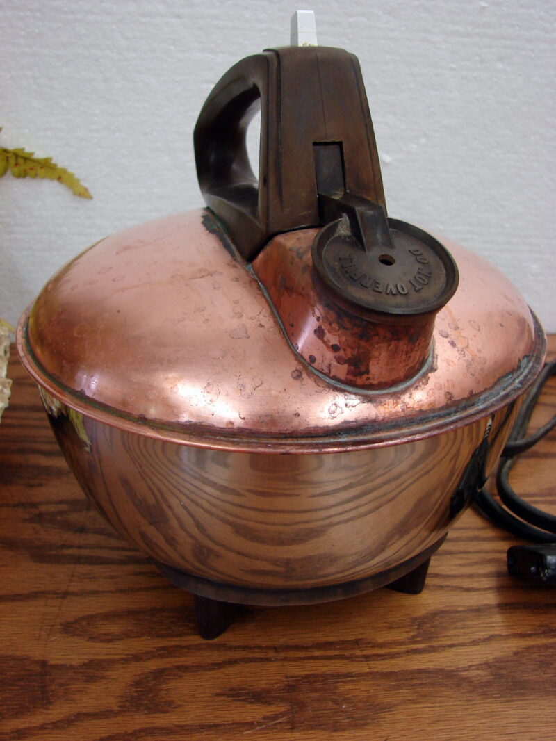 Vintage GE Chrome Copper Automatic Speed Kettle 15K20 Electric Tea Pot, Moose-R-Us.Com Log Cabin Decor