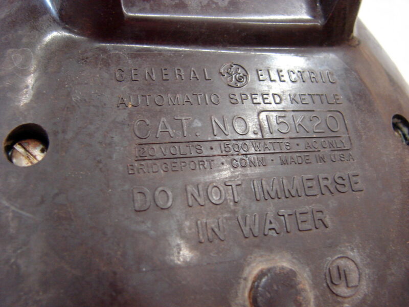 Vintage GE Chrome Copper Automatic Speed Kettle 15K20 Electric Tea Pot, Moose-R-Us.Com Log Cabin Decor
