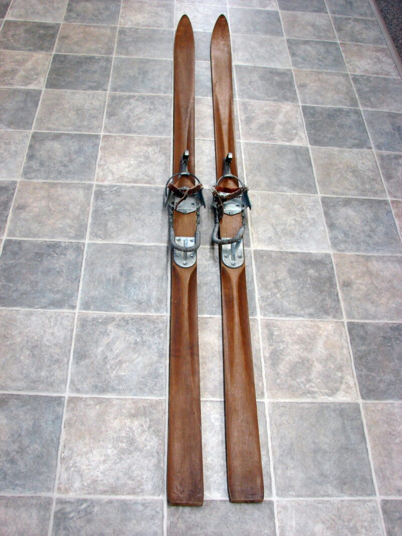 Antique Lund Maple Wood Snow Skis Bindings Ski Lodge Decor, Moose-R-Us.Com Log Cabin Decor