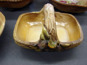 Vintage Nippon Porcelain Raised Relief Collection Nut Fruit Green Mark #10