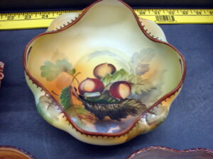 Vintage Nippon Porcelain Raised Relief Collection Nut Fruit Green Mark #3