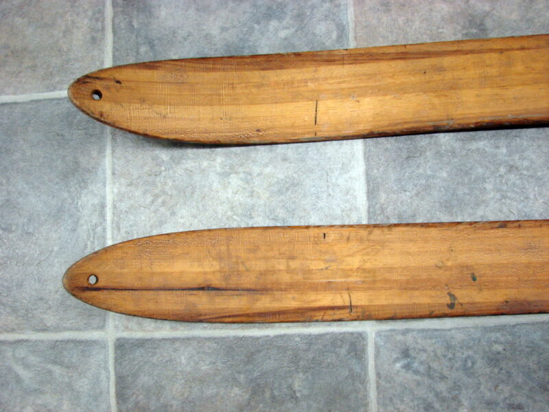 Vintage Northland Hickory Wood Snow Skis  w/ Bindings Wooden Wall Hangers, Moose-R-Us.Com Log Cabin Decor