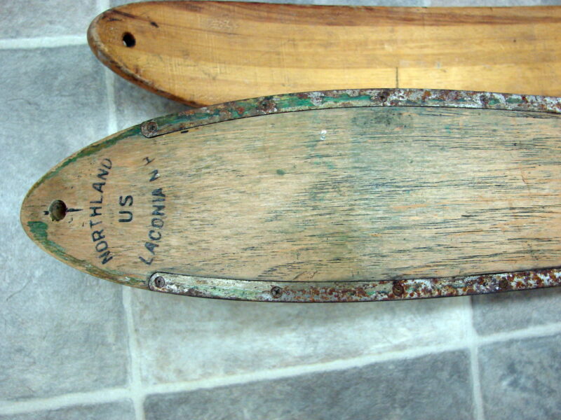 Vintage Northland Hickory Wood Snow Skis  w/ Bindings Wooden Wall Hangers, Moose-R-Us.Com Log Cabin Decor