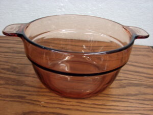 Vintage PYREX Amber Brown Vision 1.5 Quart Double Boiler Insert Only