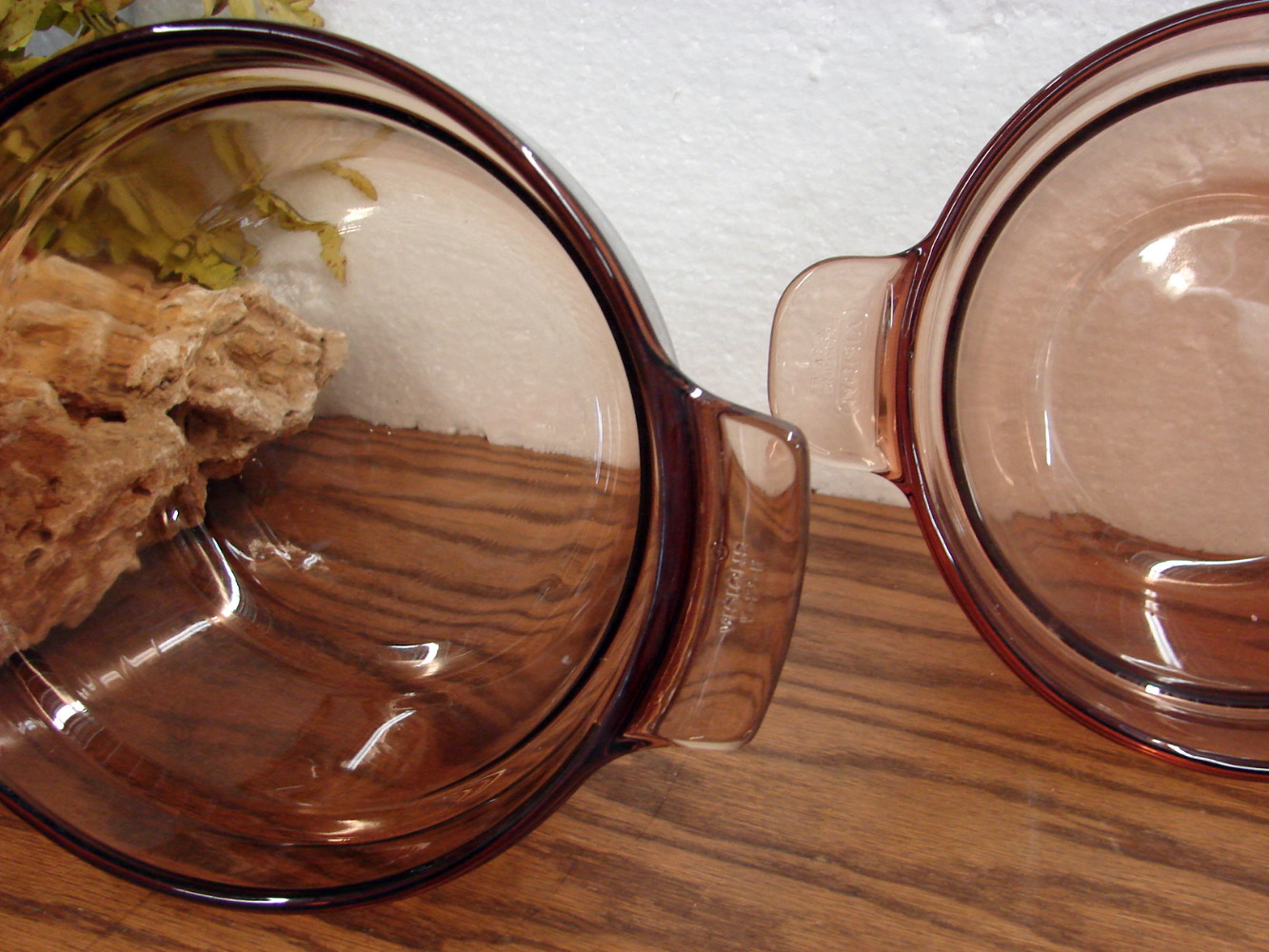 Vintage PYREX Amber Brown Visions 1.5 Quart Double Boiler Insert Only Square Tab Handles - Image 2