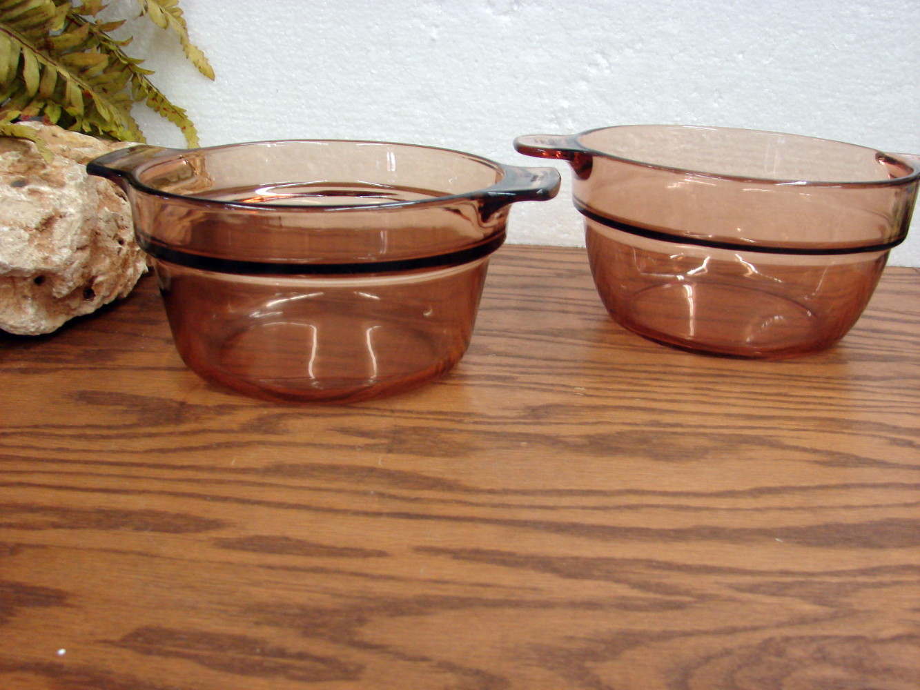 Vintage PYREX Amber Brown Visions 1.5 Quart Double Boiler Insert Only Square Tab Handles