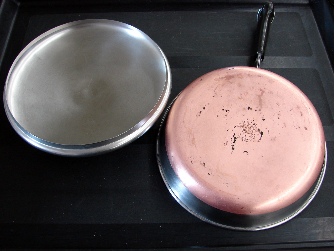 Vintage Copper Bottom Revere Ware 8" Skillet Frying Pan w/ Lid - Image 2