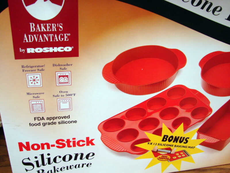 Baker&#8217;s Advantage® Roshco® 5 PC Non-Stick Red Silicone Bakeware Baking Set, Moose-R-Us.Com Log Cabin Decor