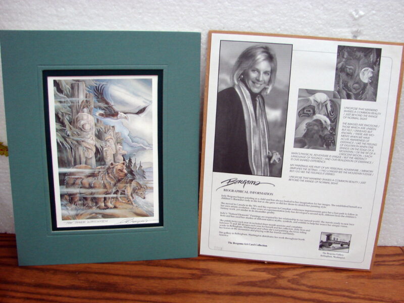 The Three Watchmen Native American Indian Eagle Bear Wolf Bergsma 5 x 7 Print, Moose-R-Us.Com Log Cabin Decor