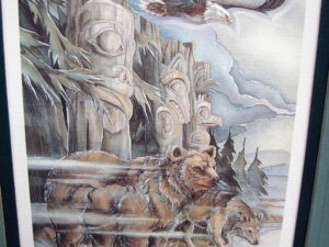 The Three Watchmen Native American Indian Eagle Bear Wolf Bergsma 5 x 7 Print