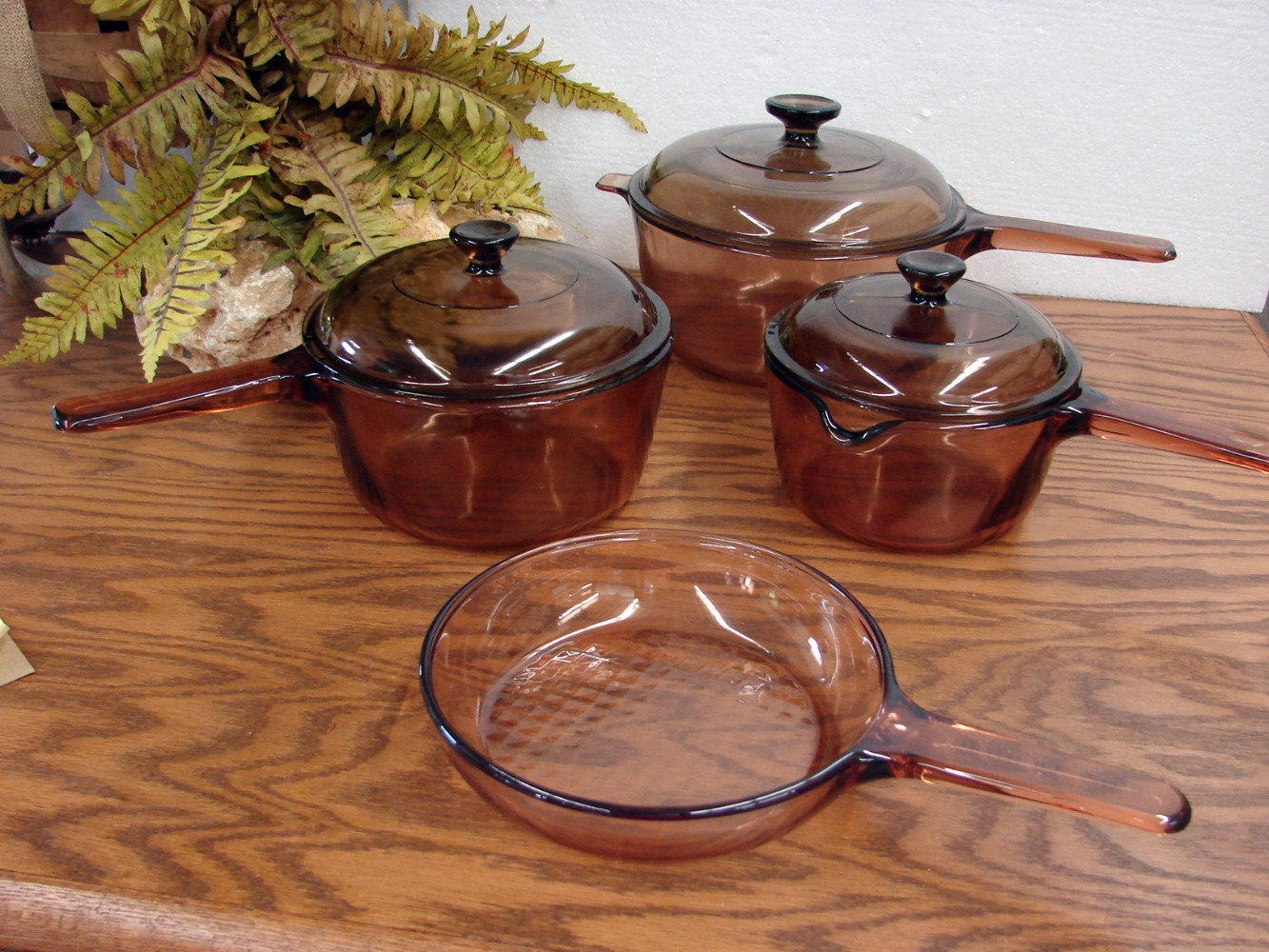 Vintage PYREX Amber Visions Cookware Sauce Pan Skillet Casserole France USA  -  Log Cabin Decor