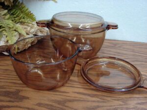 Choice of Vintage PYREX Glass Amber Brown Corning Vision Cookware