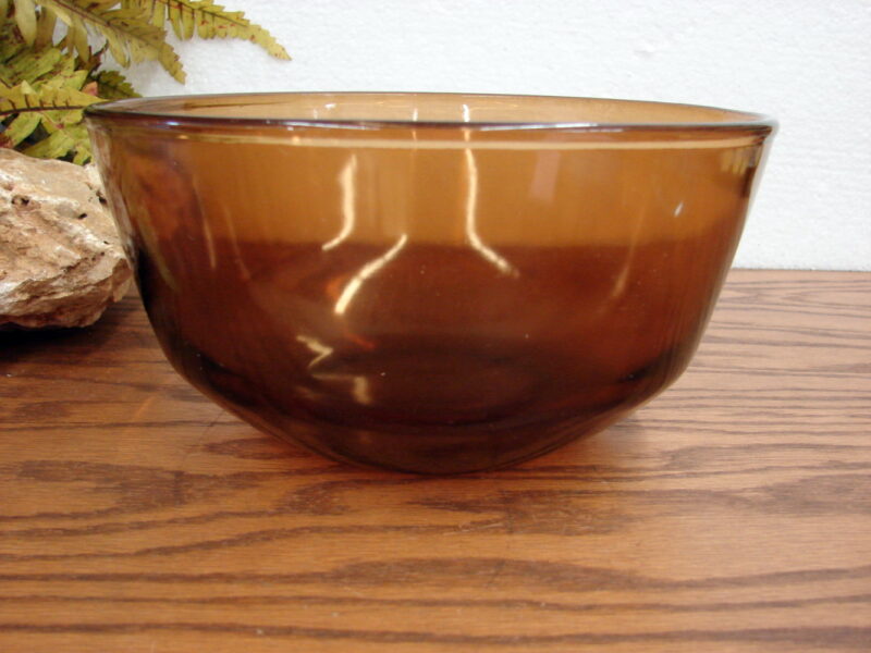 Vintage Anchor Hocking Fire King USA Clear Smoke Deep Bowl, Moose-R-Us.Com Log Cabin Decor