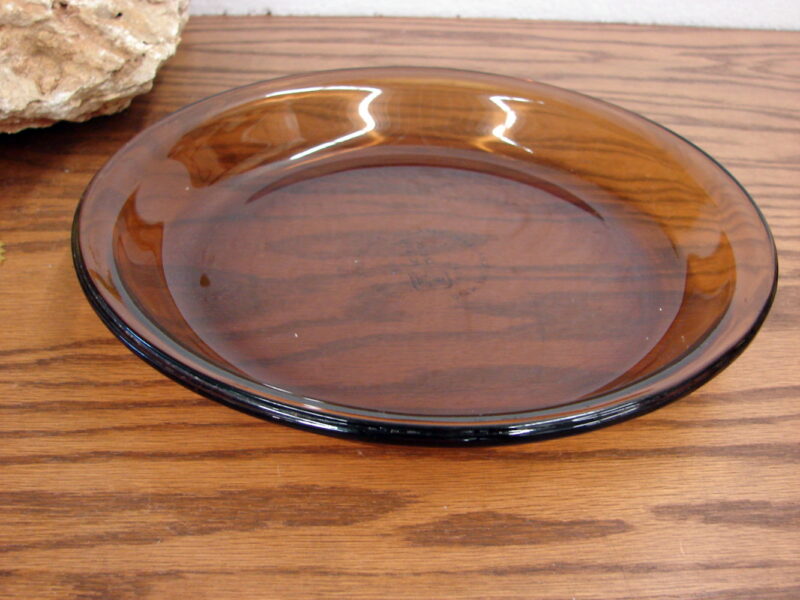 Vintage Anchor Hocking USA Clear Amber Pie Plate Quiche 9&#8243;, Moose-R-Us.Com Log Cabin Decor