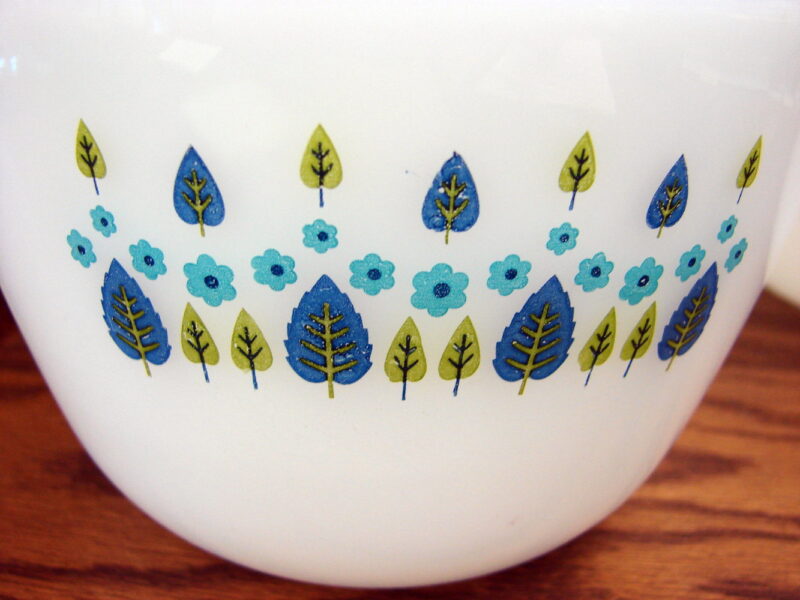 Vintage Fire King Milk Glass Alpine Swiss Kitchenware Bakeware Mixing Bowls, Moose-R-Us.Com Log Cabin Decor