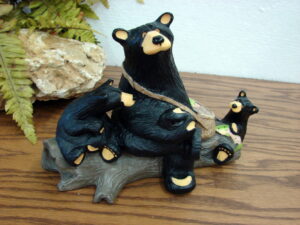 Big Sky Carvers Bearfoots Bears Bears on Log Fishing Rainbow Trout