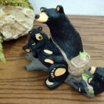 Big Sky Carvers Bearfoots Bears Bears on Log Fishing Rainbow Trout - Image 2
