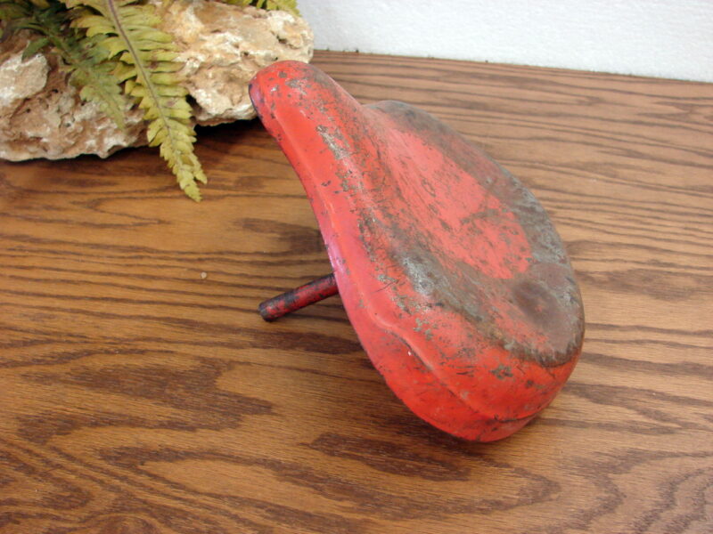 Vintage Red Metal Tricycle Bike Seat Angle Rod Bracket, Moose-R-Us.Com Log Cabin Decor