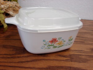 Vintage Corning Ware Corelle Autumn Meadow P-43 Petite Dish w/ Storage Lid