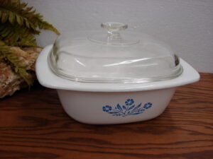 Corning Ware Blue Cornflower 4 Quart P-34 Casserole Dutch Oven w/ Deep PYREX Lid