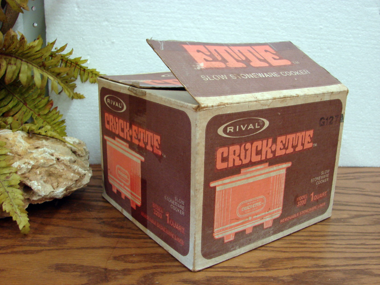 Vintage Rival Crock-ette Mini Crock Pot Country Heart Americana 1 Qt