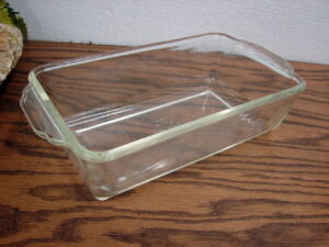 Vintage Fire King Clear Glass 409 1 Quart Bread Loaf Pan Baking