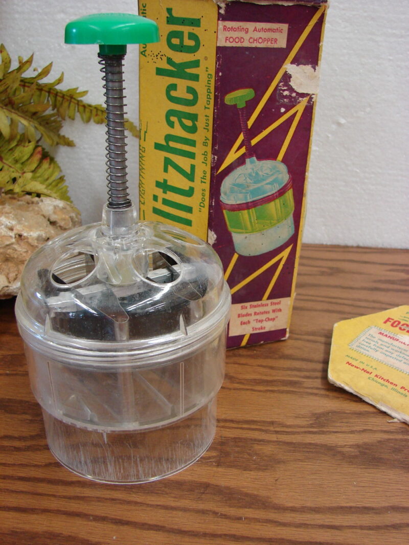 Vintage Swiss Design Self Cleaning Food Chopper w/ Box Blitzhacker, Moose-R-Us.Com Log Cabin Decor