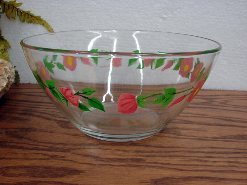 Vintage Franciscan Desert Rose Serving Salad Mixing Bowl Pink Flowers, Moose-R-Us.Com Log Cabin Decor