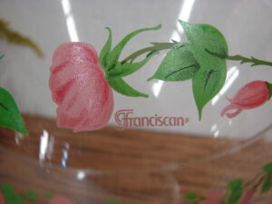Vintage Franciscan Desert Rose Serving Salad Mixing Bowl Pink Flowers