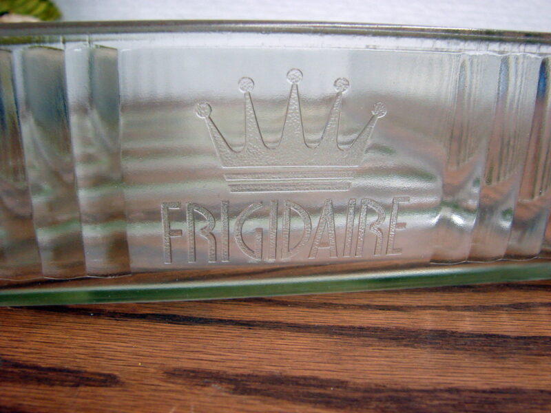 Vintage Frigidaire Logo Glass Cold Storage Meat Tray Refrigerator Plate, Moose-R-Us.Com Log Cabin Decor