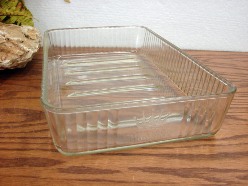 Vintage Frigidaire Logo Glass Cold Storage Meat Tray Refrigerator Plate, Moose-R-Us.Com Log Cabin Decor