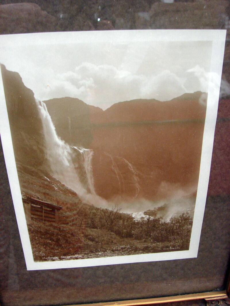 Antique Eneret Mittet &#038; Co Vintage Framed Silver Print Norge Mountains Norway, Moose-R-Us.Com Log Cabin Decor
