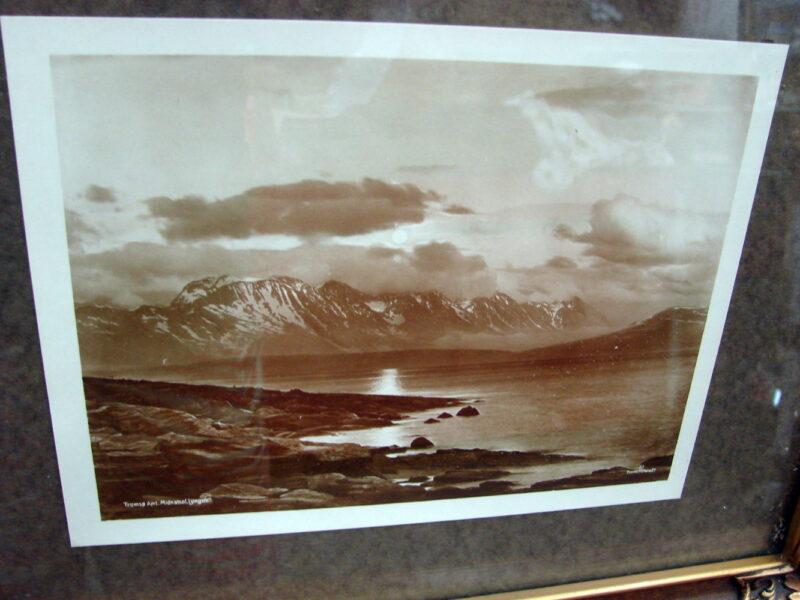 Antique Eneret Mittet &#038; Co Vintage Framed Silver Print Norge Mountains Norway, Moose-R-Us.Com Log Cabin Decor