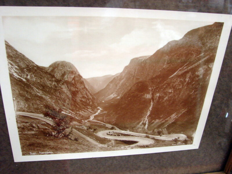 Antique Eneret Mittet &#038; Co Vintage Framed Silver Print Norge Mountains Norway, Moose-R-Us.Com Log Cabin Decor