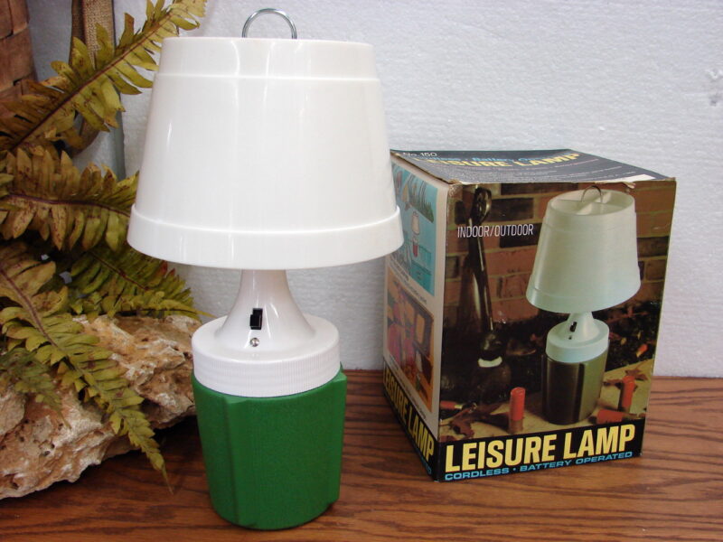 Vintage Leisure Lamp 6 Volt Camping Cabin Table Lamp w/ Box, Moose-R-Us.Com Log Cabin Decor