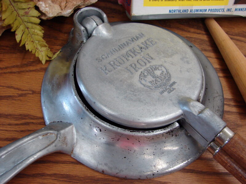 Vintage Scandinavian Nordic Ware Krumkake Iron Stove Top Complete in Original Box, Moose-R-Us.Com Log Cabin Decor