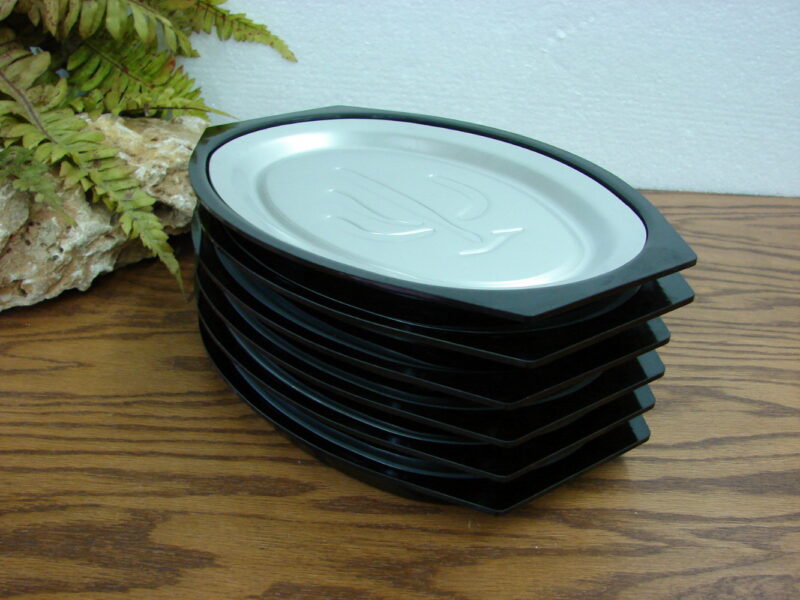 Vintage New Scandinavian Nordic Ware Serv-A-Sizzler Steak Platter Fajita Holder Set/6, Moose-R-Us.Com Log Cabin Decor