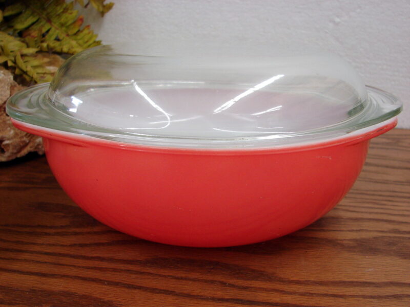 Vintage PYREX 024 Flamingo Pink 2 Qt Round Casserole w/ Matching Lid, Moose-R-Us.Com Log Cabin Decor