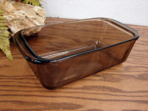 Vintage PYREX Clear Brown Smoke Amber #213 Loaf Bread Pan