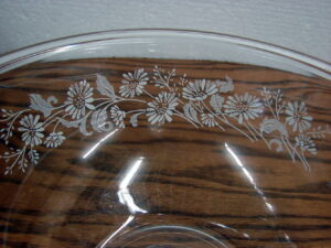 Set/3 Vintage PYREX Colonial Mist Clear Etched Nesting Mixing Bowl Set #322 #323 #325