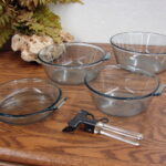 Vintage PYREX 817 832 833 Flameware Blue Glass Sauce Pan Detachable Handle