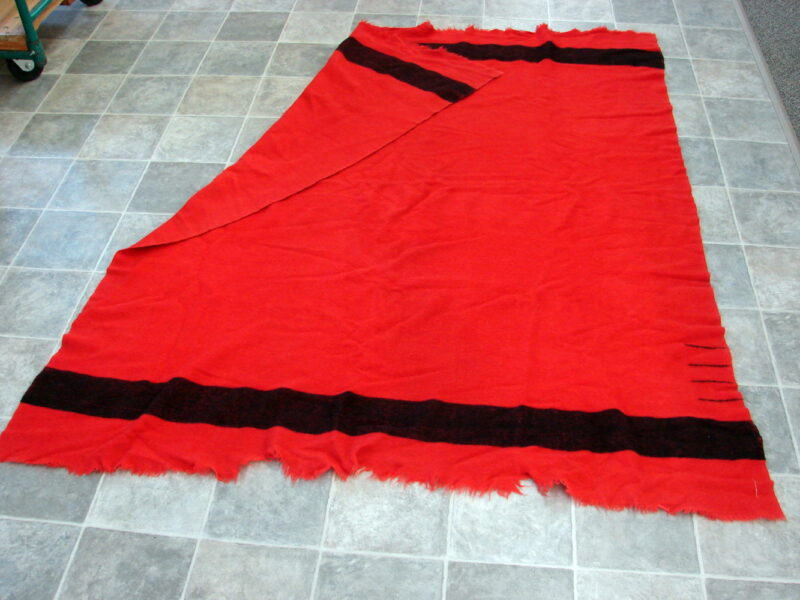 Vintage Hudson Bay Wool Red with Black Stripe 4 Point Blanket, Moose-R-Us.Com Log Cabin Decor