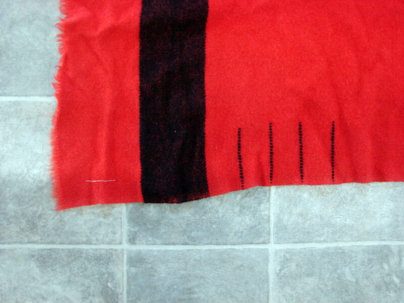 Vintage Hudson Bay Wool Red with Black Stripe 4 Point Blanket, Moose-R-Us.Com Log Cabin Decor