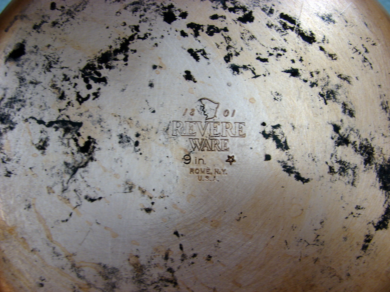 Vintage Copper Bottom Revere Ware 9 1/4" Skillet Frying Pan No Lid - Image 5