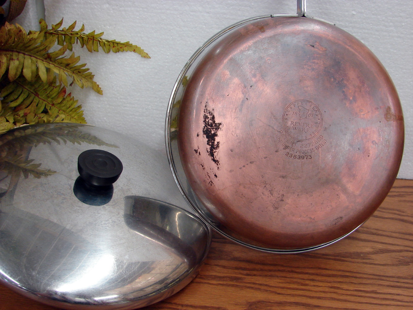 Vintage Copper Bottom Revere Ware 10" Skillet Frying Pan w/ Lid Chicken Fryer - Image 6