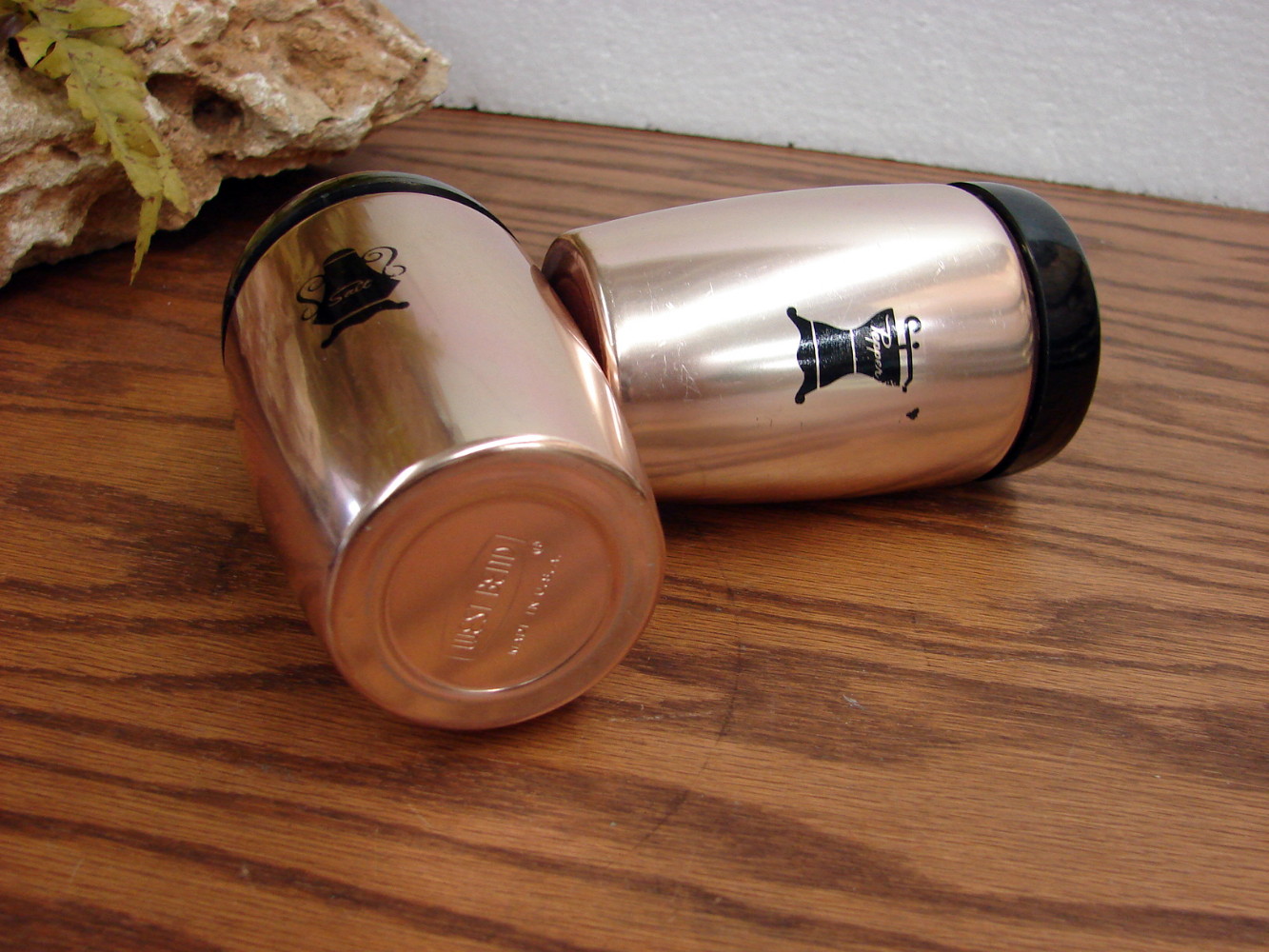 Vintage MCM West Bend Aluminum Copper Tone Salt Pepper Shakers - Image 2