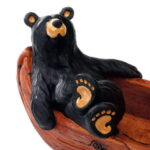 New Big Sky Carvers Bearfoots Bears Jeff Fleming Lazy River Canoe Grand Bear Figurine - Image 2