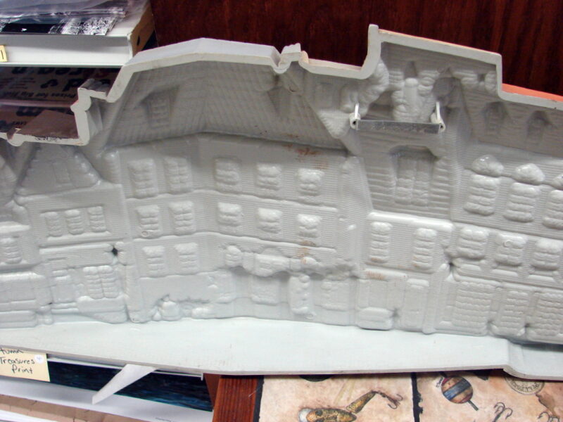 Vintage 1976 Burwood Products 3-D Oversized 55&#8243; Wall Hanging Street Scene Houses, Moose-R-Us.Com Log Cabin Decor