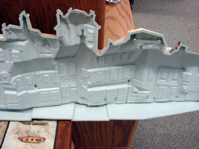 Vintage 1976 Burwood Products 3-D Oversized 55&#8243; Wall Hanging Street Scene Houses, Moose-R-Us.Com Log Cabin Decor
